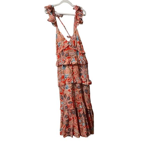 Misa Floral Maci Dress In Tangerine Flora Large New Retails $402 - Picture 6 of 7